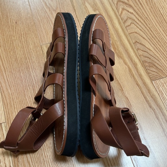 NWOT! Zara SZ 40 /9, brown leather fisherman sandals. - Picture 6 of 13